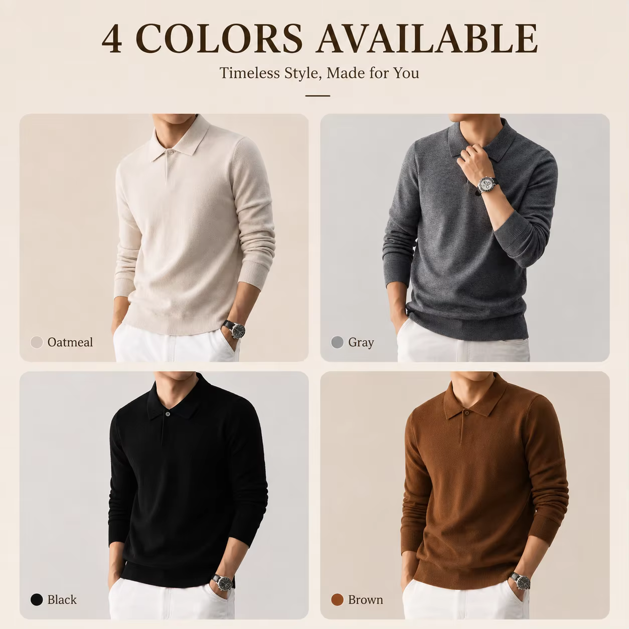 Pull en laine mélangée pour homme, tricot épais et chaud, anti-boulochage, toucher doux, manches longues, automne-hiver
