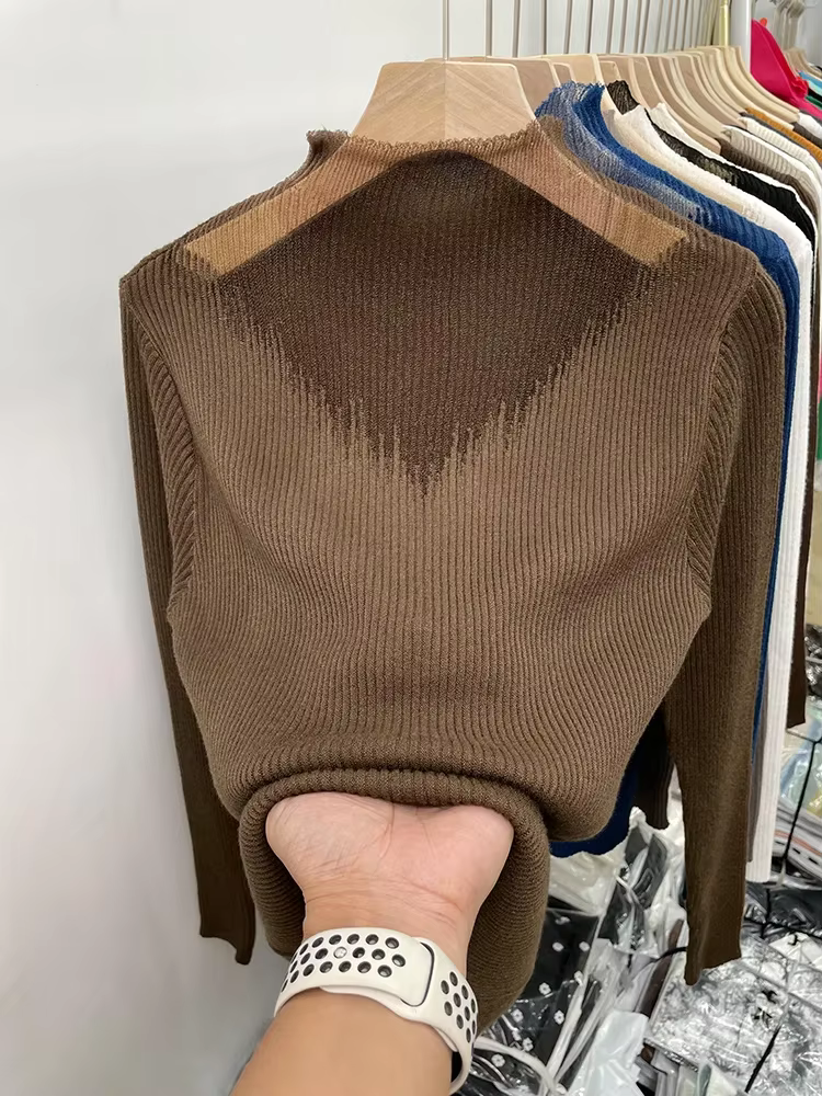 Pull à col roulé épais pour femme