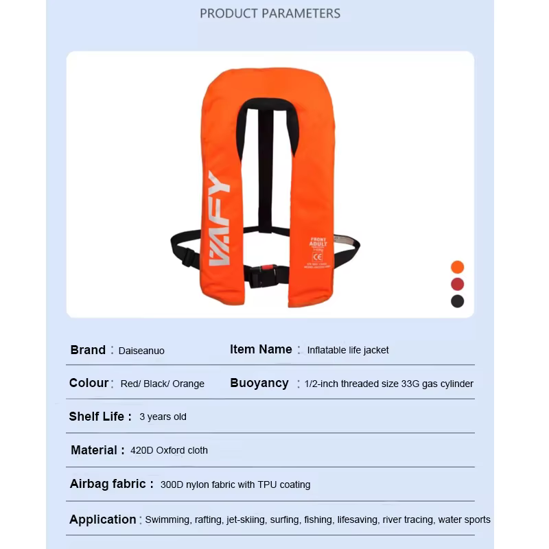 Gilet de sauvetage gonflable automatique/manuel, gilet de sauvetage approuvé CE 150N PFD, profil bas, conception compacte, pour pêche, Rafting, bateau