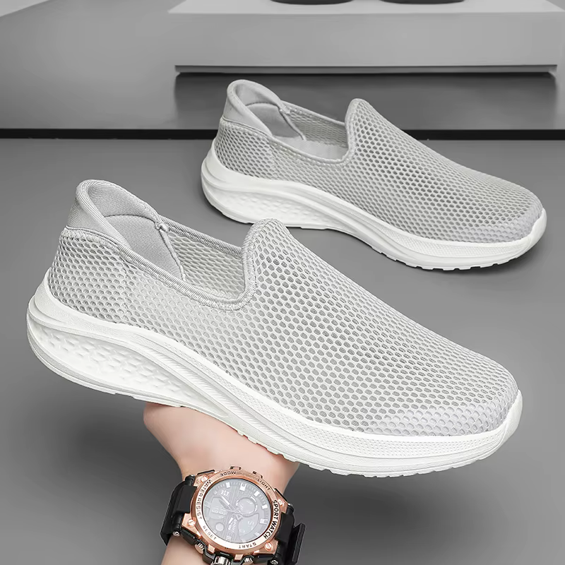 Baskets en maille pour hommes, chaussures de marche décontractées, souples et respirantes, chaussures de course, confortables et légères, mocassins
