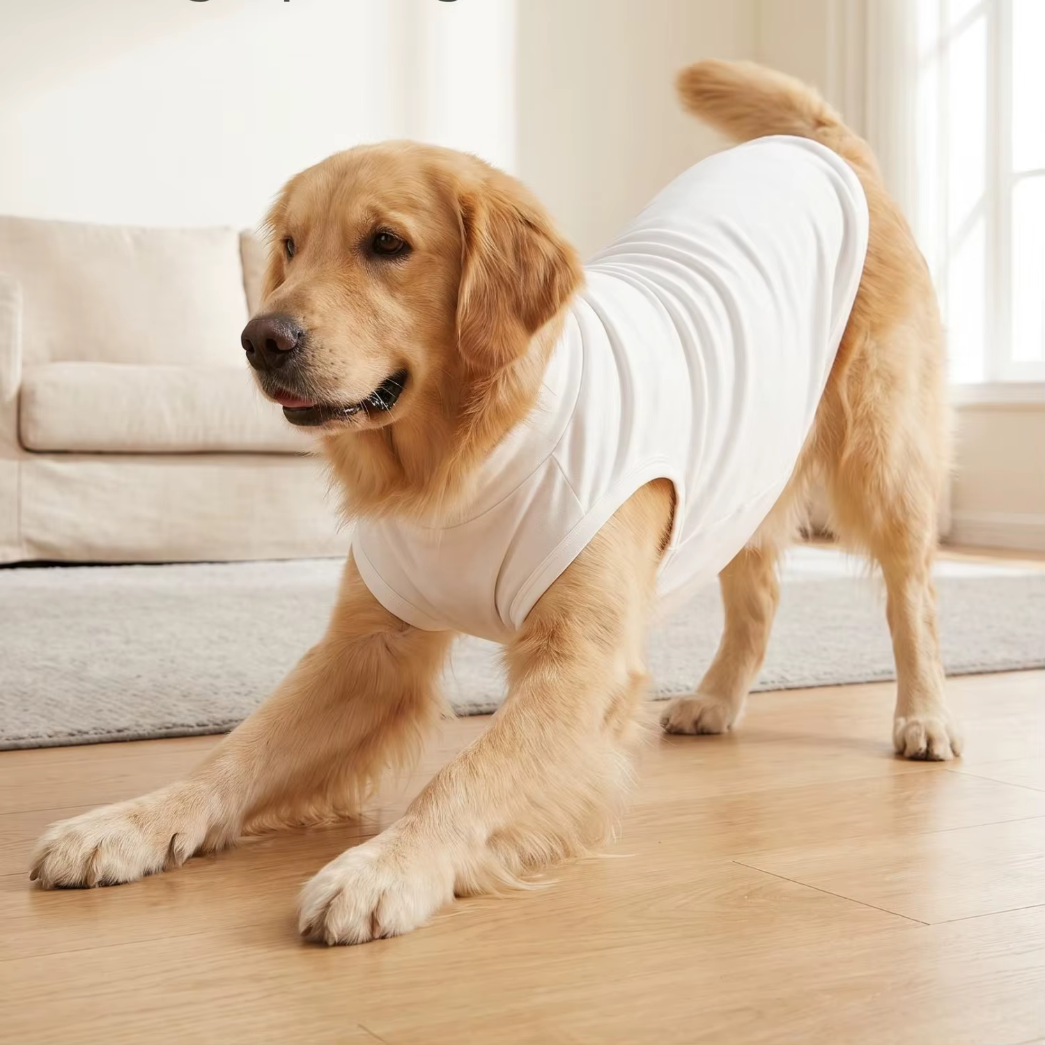 Vêtements pour grands chiens, gilet de couleur unie pour Golden Retriever, Labrador, Husky, T-shirt sans manches pour chien, tenue d'été et de printemps pour animaux de compagnie