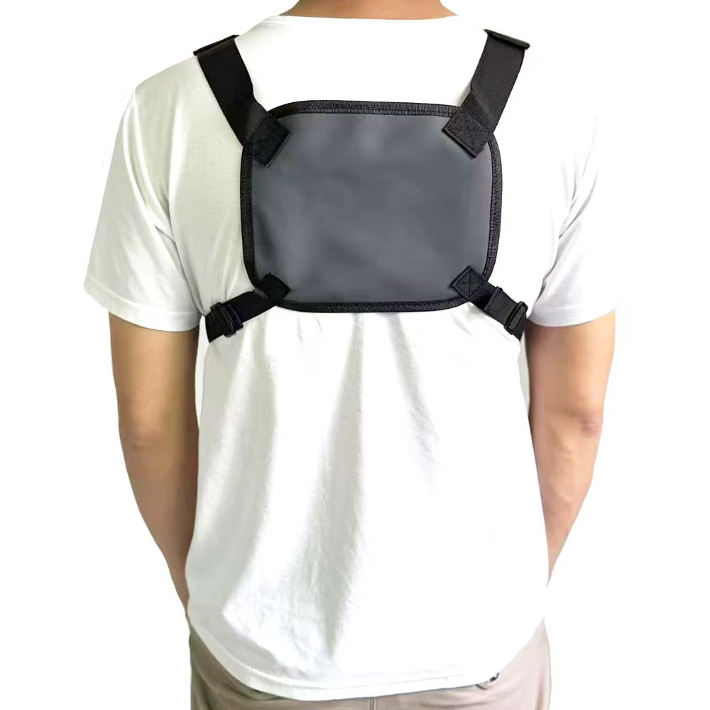 Sac de poitrine de gilet fonctionnel pour vêtements de travail, sac de gilet réfléchissant de marque tendance personnalisé, sac de gilet pour hommes en plein air de rue