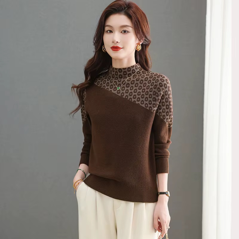 Pull mode coréenne basique tricoté hauts femmes