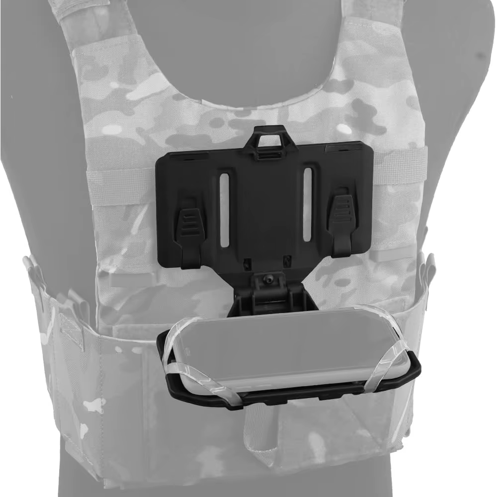 Support de téléphone pour gilet tactique, plaque de téléphone portable pliable, support Molle pour écran 4.7 à 6.7 pouces