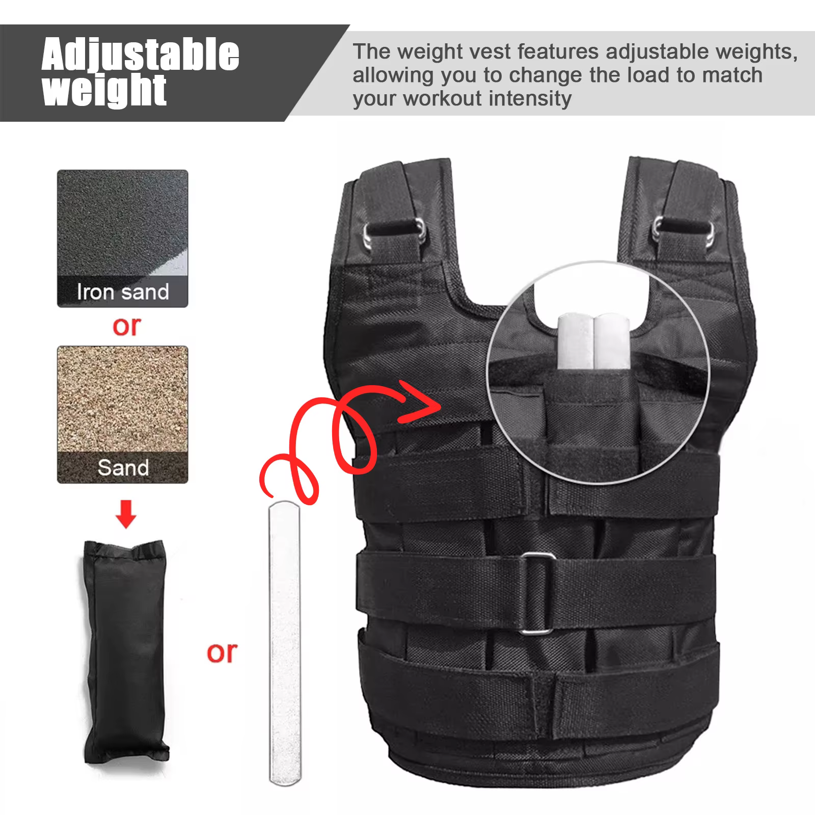 Gilet lesté réglable pour hommes et femmes, respirant, pour l'entraînement de force, la course à pied et le fitness