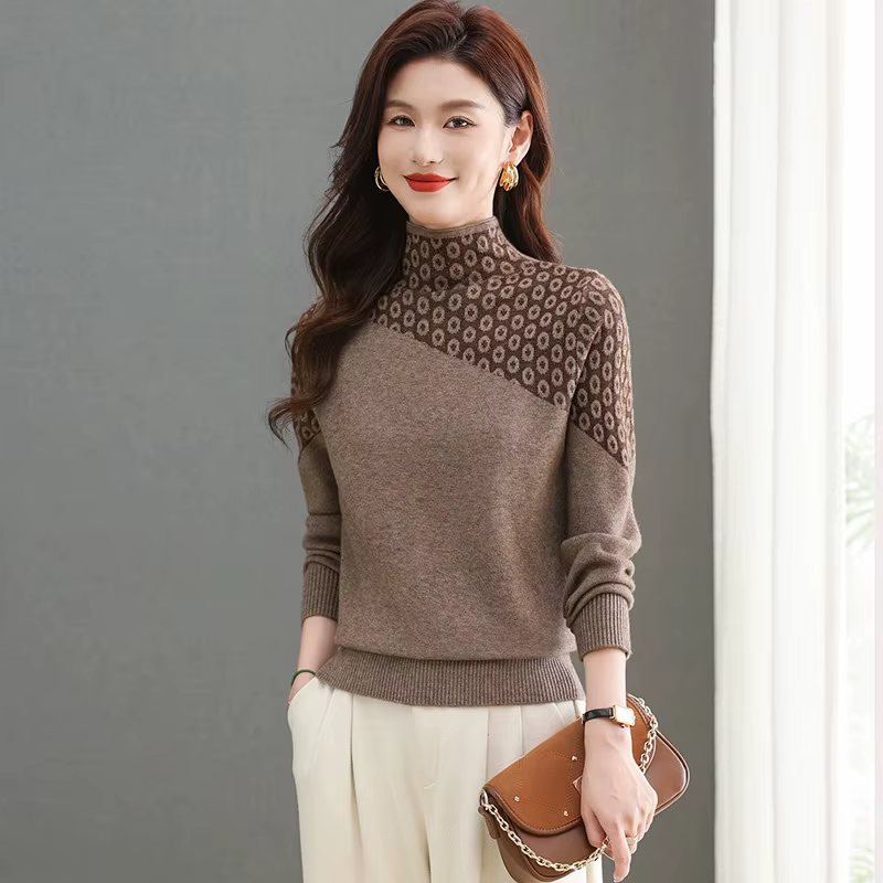 Pull mode coréenne basique tricoté hauts femmes