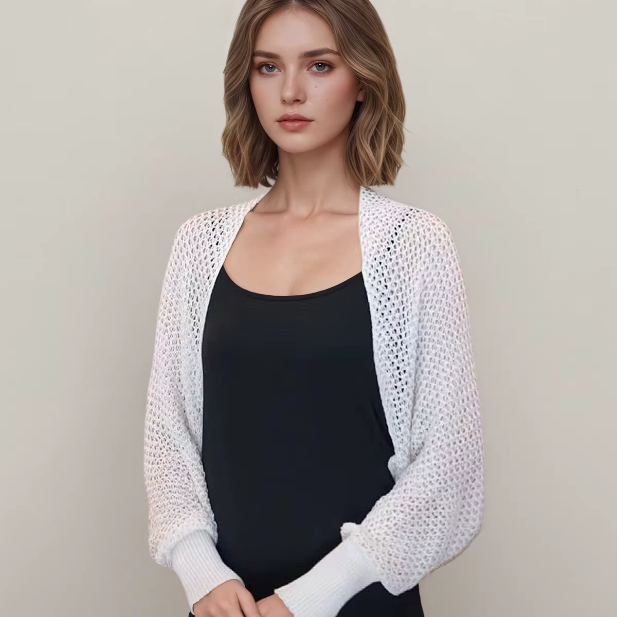 1 pièce Cape à manches nid d'abeille pour femme