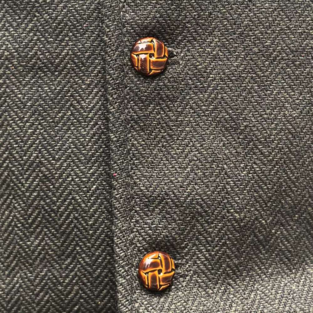 Gilet pour homme en tweed à chevrons, col en V, coupe ajustée, pour bal de promo, mariage, garçons d'honneur