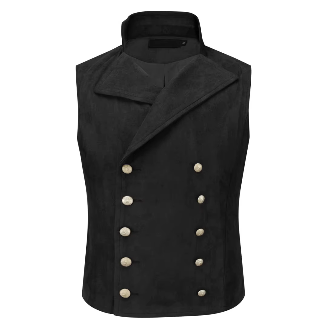 Hommes gilet noir velours hauteur revers Double bouton gilet pour mariage Banquet bureau d'affaires décontracté travail quotidien hommes costume gilet