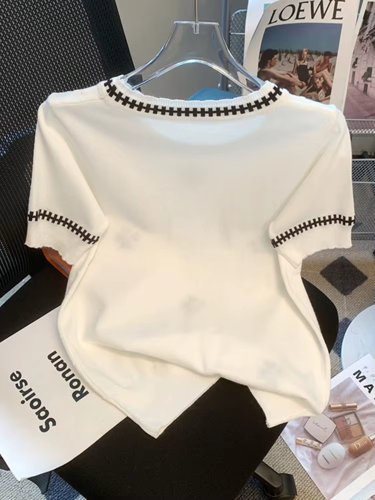 Pull en tricot brodé de fleurs de luxe pour femmes