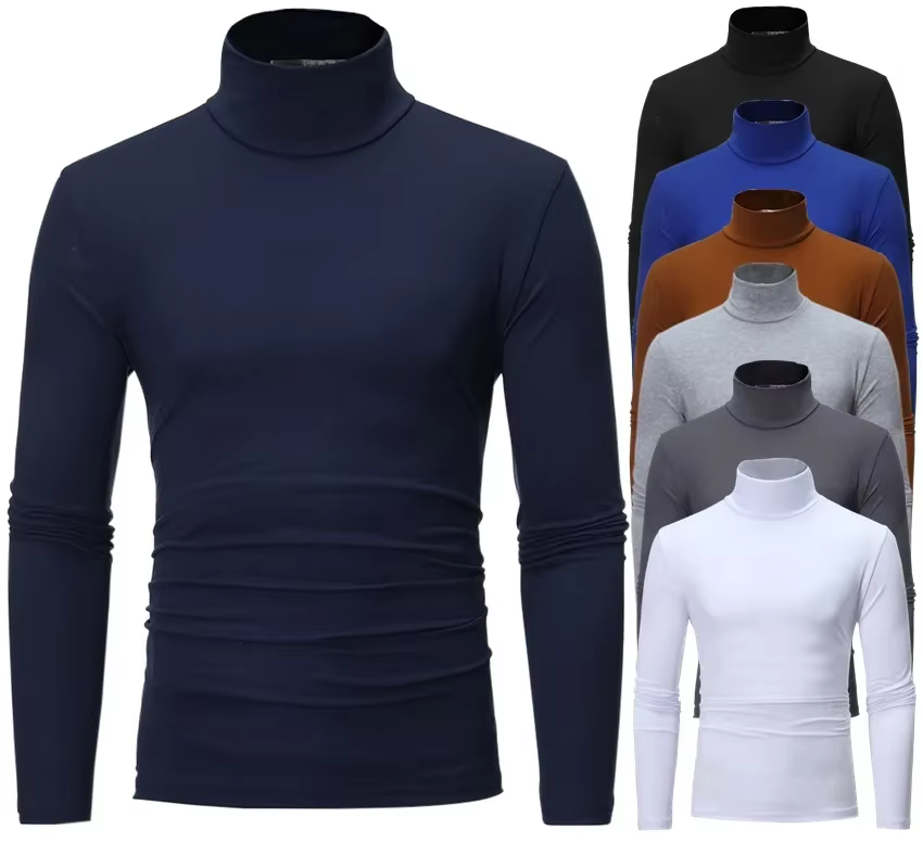 Sous-vêtements thermiques hauts hommes vêtements d'hiver chemise thermique automne hommes collants d'hiver col haut mince coupe ajustée T-shirt à manches longues