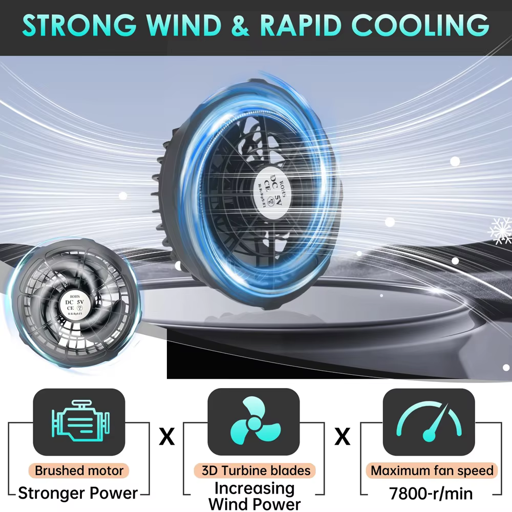 Gilet de refroidissement rapide avec ventilateur DC pour homme, idéal pour la randonnée en extérieur par temps chaud – Veste climatisée d'été