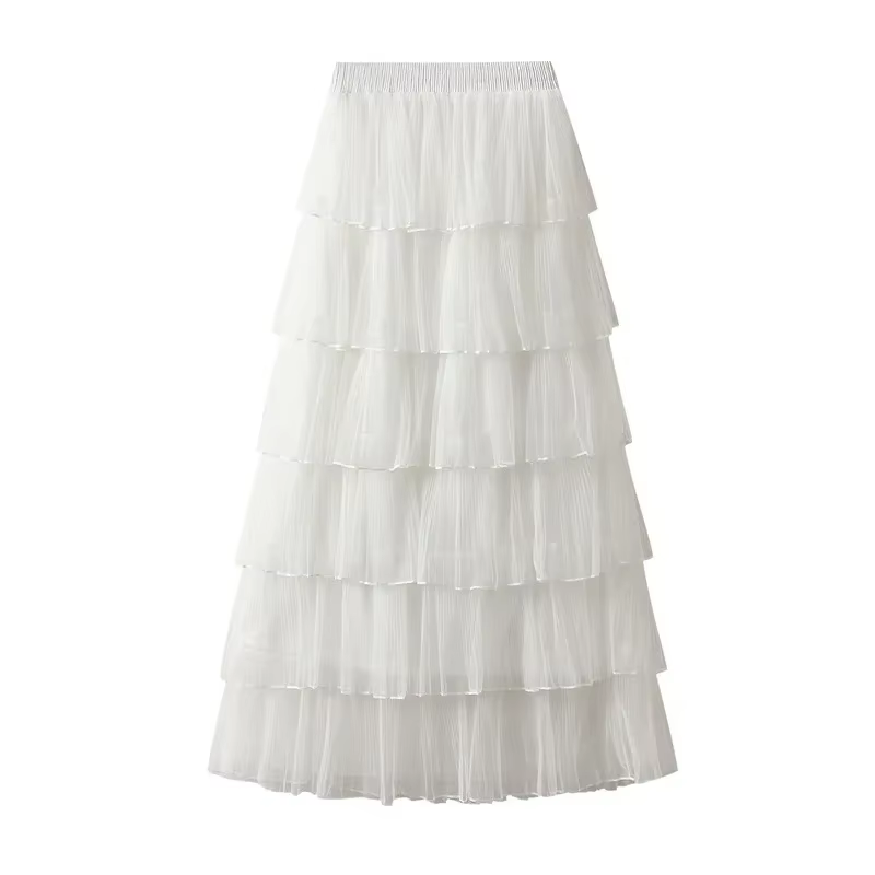 Jupe mi-longue en maille coréenne pour femme
