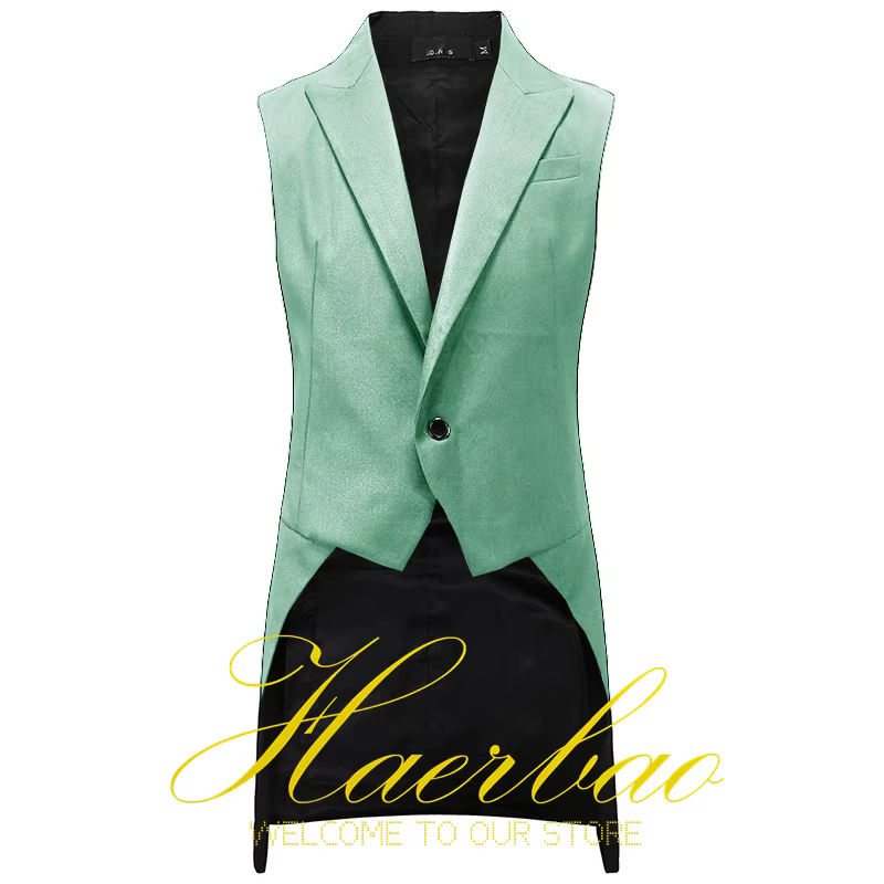 Gilet de costume pour hommes, veste longue sans manches, vêtements de fête formels, gilet de marié, coupe cintrée