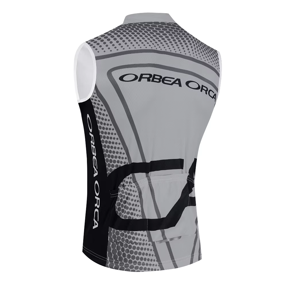 Maillot de cyclisme ORBEA ORCA gris-orange pour homme, sans manches, pour l'été, pour le vélo de route, Ropa Ciclismo Team Pro, T-shirt de cyclisme