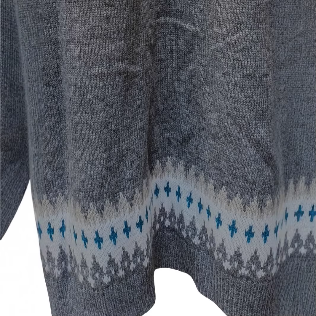 Pull long élégant en maille polyester avec motif géométrique pour femmes grandes tailles automne hiver confortable et durable
