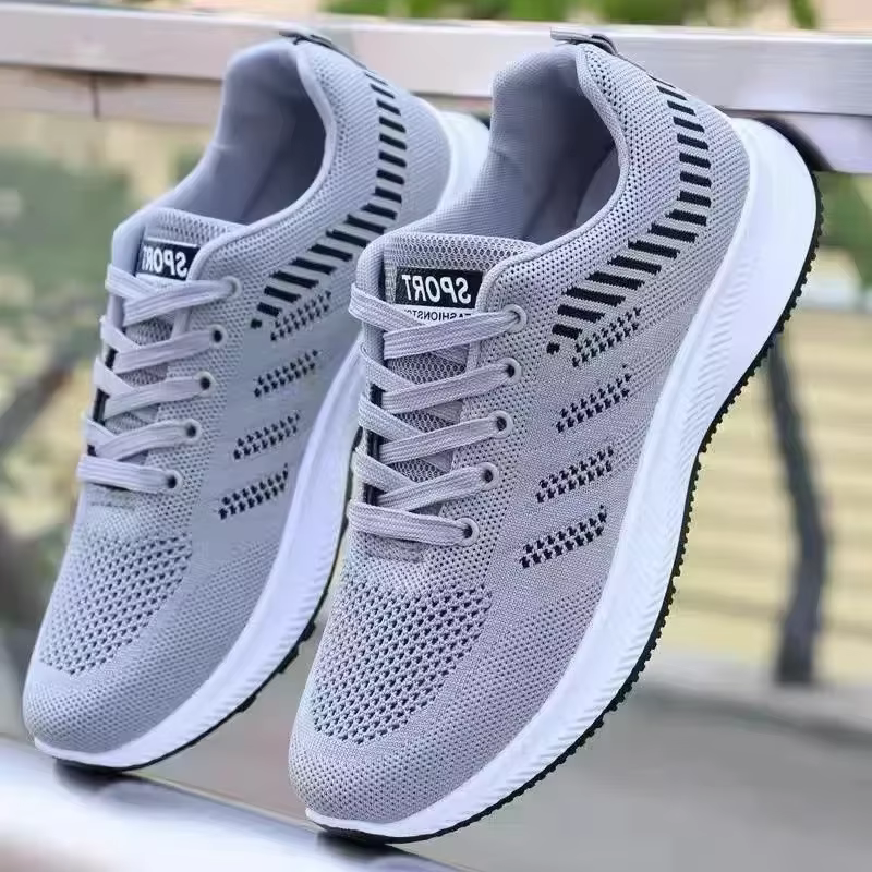 Chaussures décontractées en maille pour hommes, baskets à lacets, chaussures de marche coordonnantes, chaussures de course légères, chaussures de tennis respirantes, mode extérieure