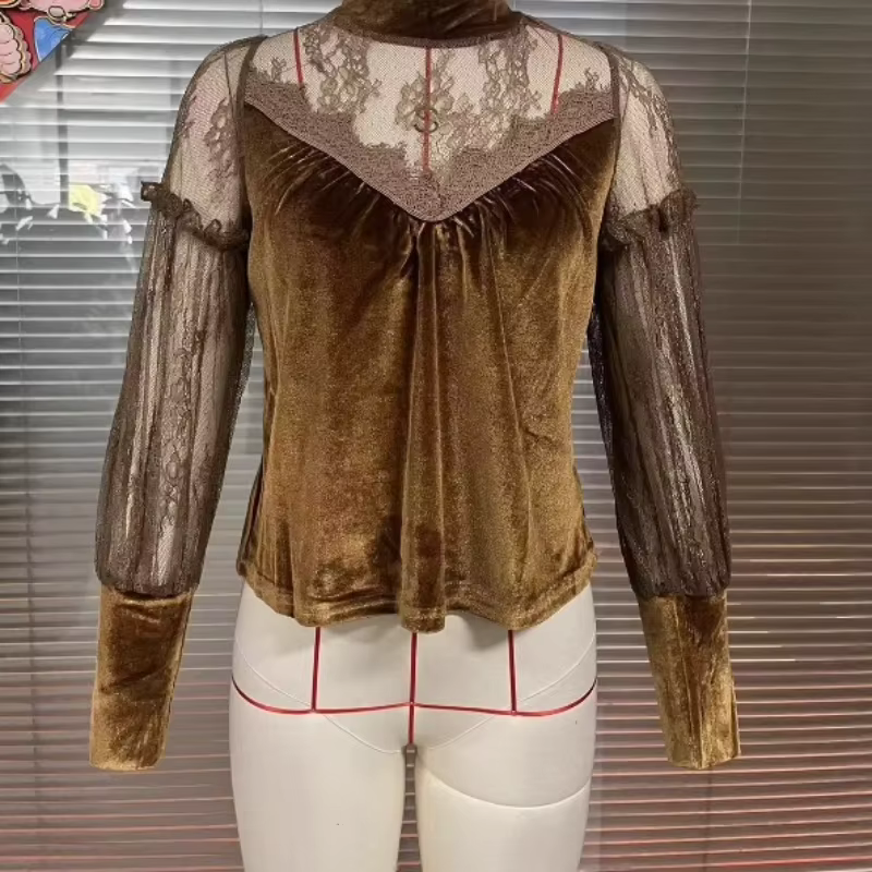 Haut à manches longues en maille pour femme