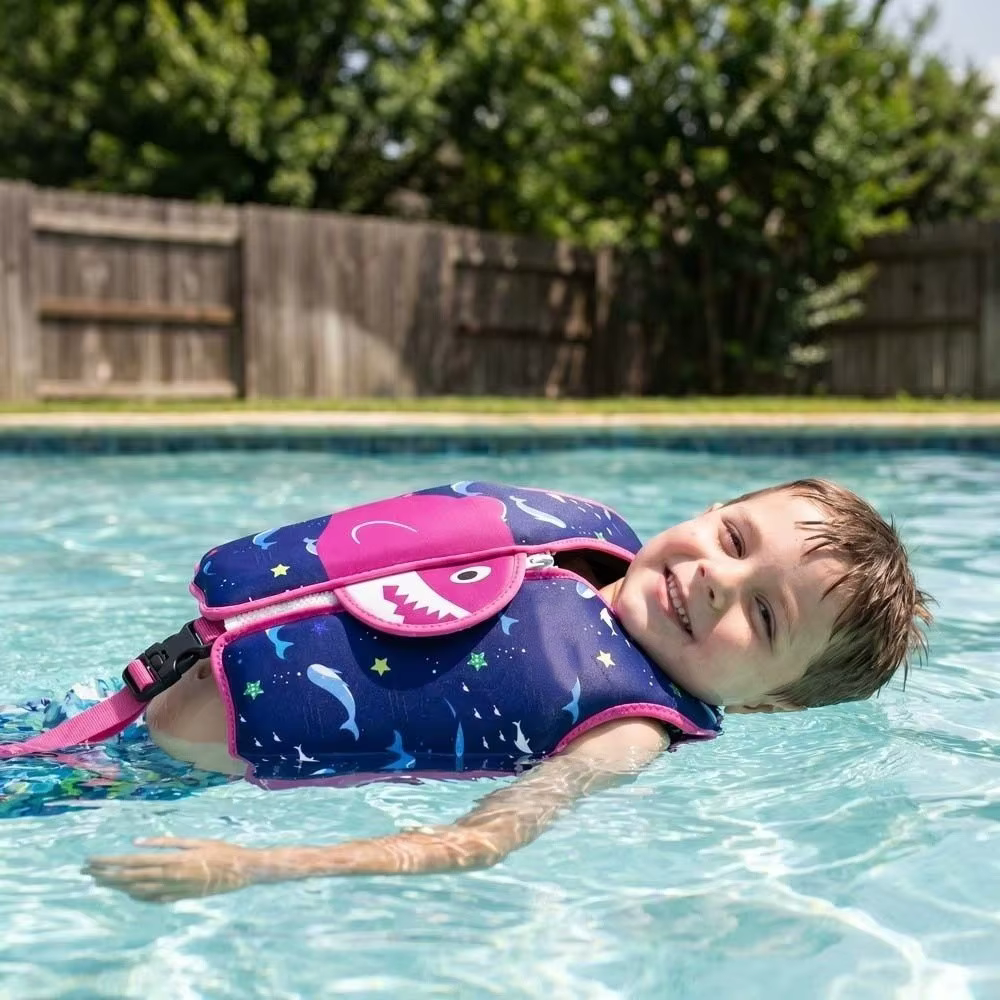 Gilet de flottaison pour enfant anti-chute, réglable et stable, gilet de natation pour bébé, gilet flottant anti-retournement à motif de dessin animé pour jeux aquatiques