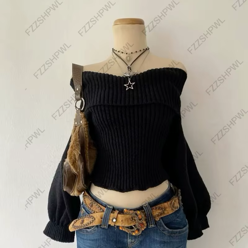 Pulls en tricot pour femmes blanc automne hiver Style américain col en v décontracté Mujer mode tricoté coréen esthétique pull