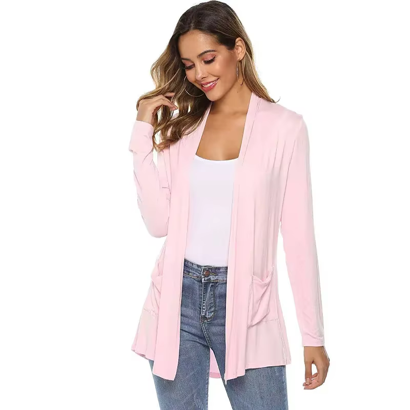 Cardigan tricoté à manches longues pour femmes