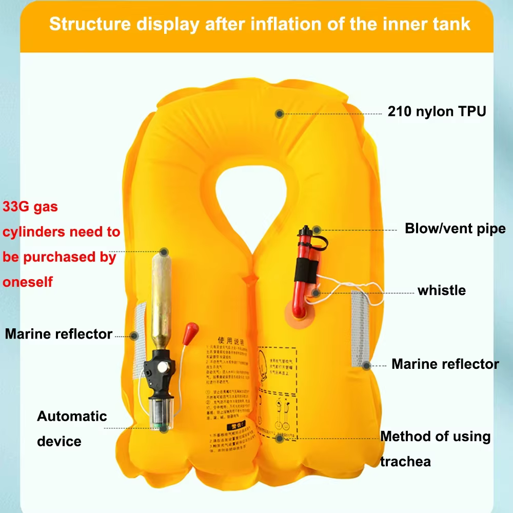 Nouveau gilet de pêche multifonctionnel gonflable automatique adulte léger pêche Marine radeau de natation Kayak veste sécurisée gilet