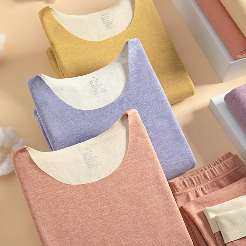 Ensemble de sous-vêtements thermiques pour femmes, vêtements thermiques, première couche de Base, caleçon long doublé en polaire pour l'hiver par temps froid