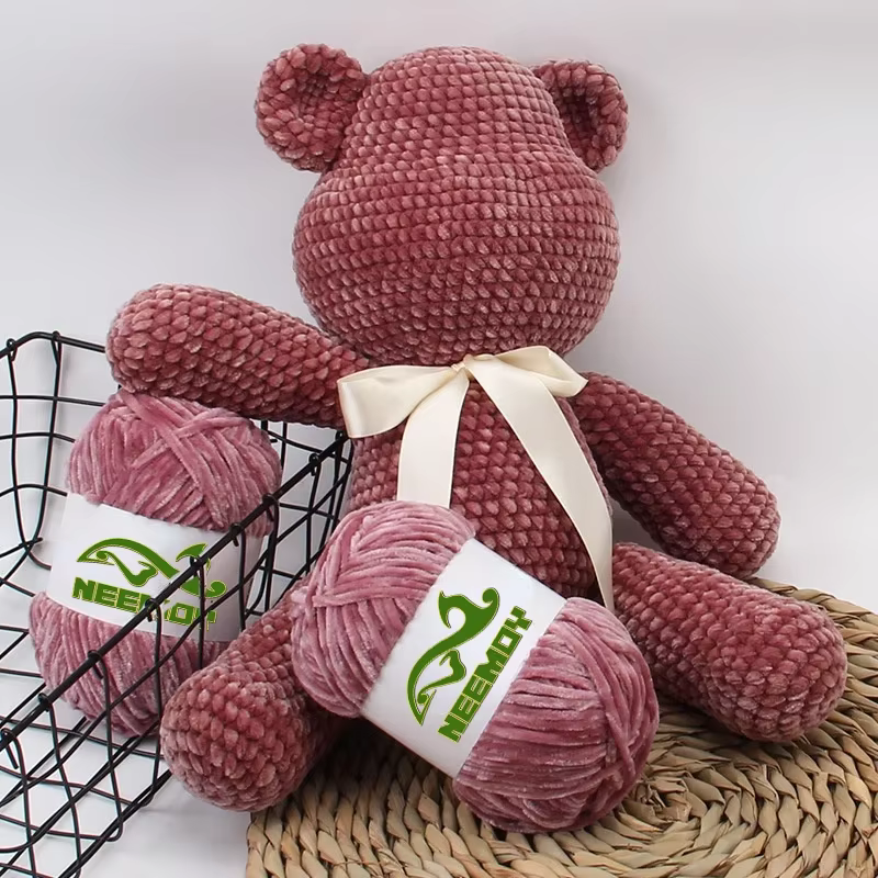 100 g/ensemble Chenille velours fil tricoté laine moyen épais chaud peau amicale