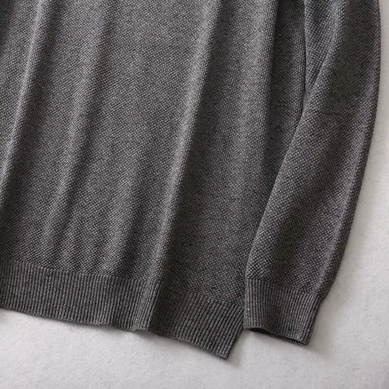 Pull en cachemire à col rond pour hommes, pull à manches longues, haut chaud, monochromatique, Mulberry Inj85%, L, XL, média, quotidien, 15%, Circ047