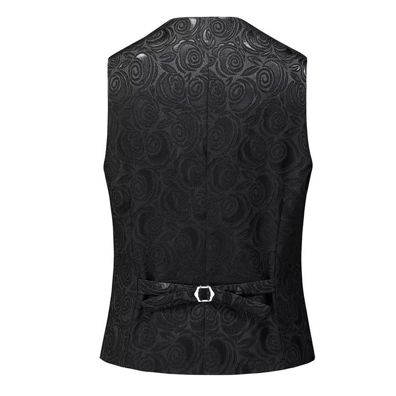 Gilet de costume brodé Jacquard pour hommes, robe Slim de printemps et d'été, couleur unie, gilet décontracté