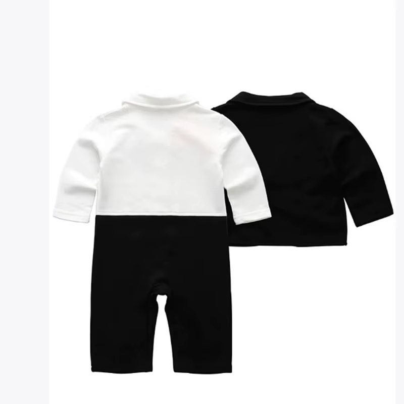 Ensemble barboteuse pour photographie de nouveau-né, gilet et nœud papillon pour bébé garçon, tenue deux pièces, Costume de séance Photo pour nourrissons