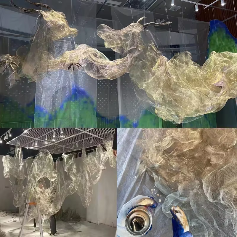 Tissu métallique en maille métallique pour styliste, fil Flexible, tissu métallique en forme de nuage en métal dur, tissu à coudre pour bricolage