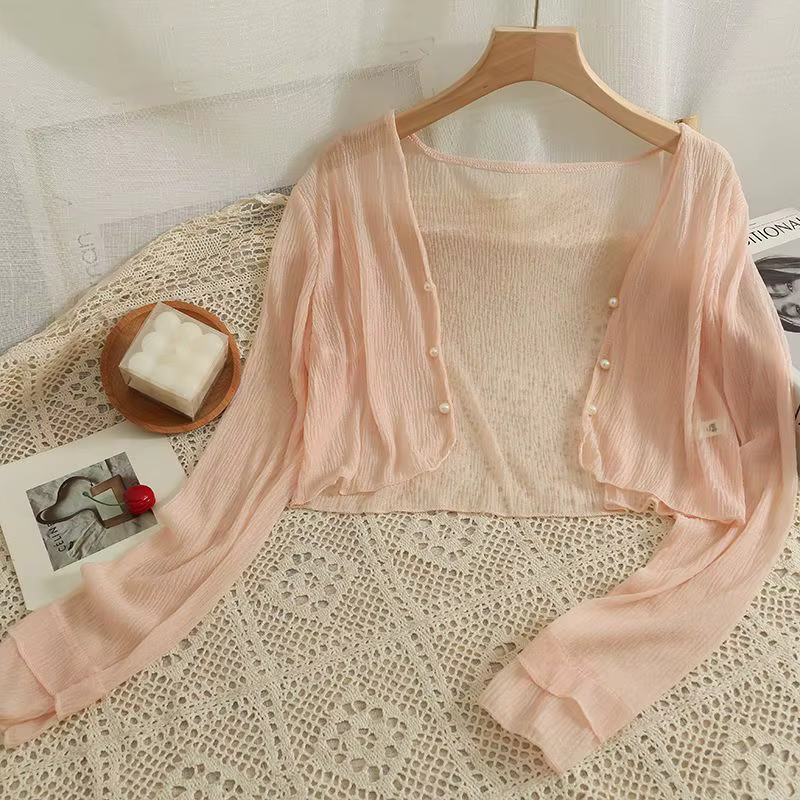 Cardigans Respirants à Simple Boutonnage pour Femme