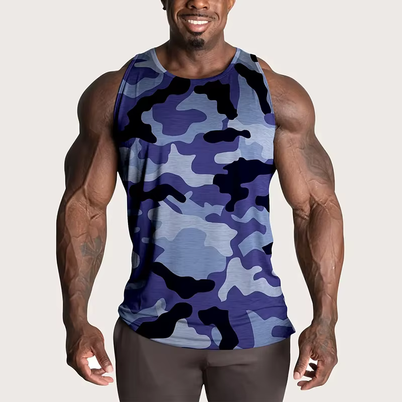 Gilet de Fitness de Camouflage pour homme musculaire, T-shirt sans manches respirant à séchage rapide, débardeur de Sport décontracté quotidien d'été