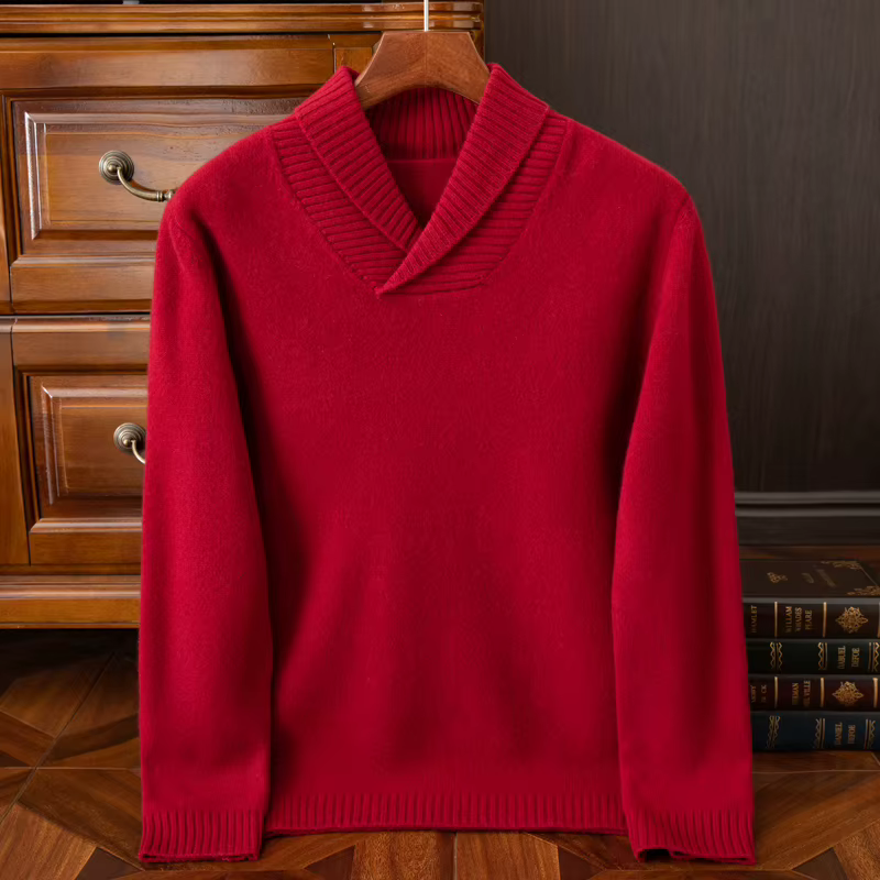 Pull à col rond pour hommes, chemise à bascule en tricot de cachemire, 100% laine Pure, ample, couleur unie, pull Jacquard décontracté
