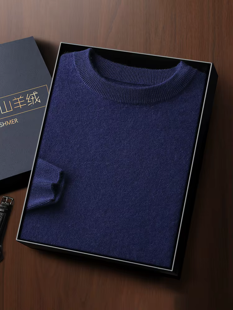 Mode 100% laine mérinos hommes pull col rond à manches longues pull printemps automne hiver basique pull vêtements tricots hauts