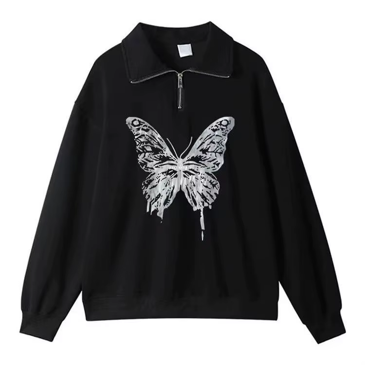 Sweat-shirt demi-fermeture éclair pour femmes