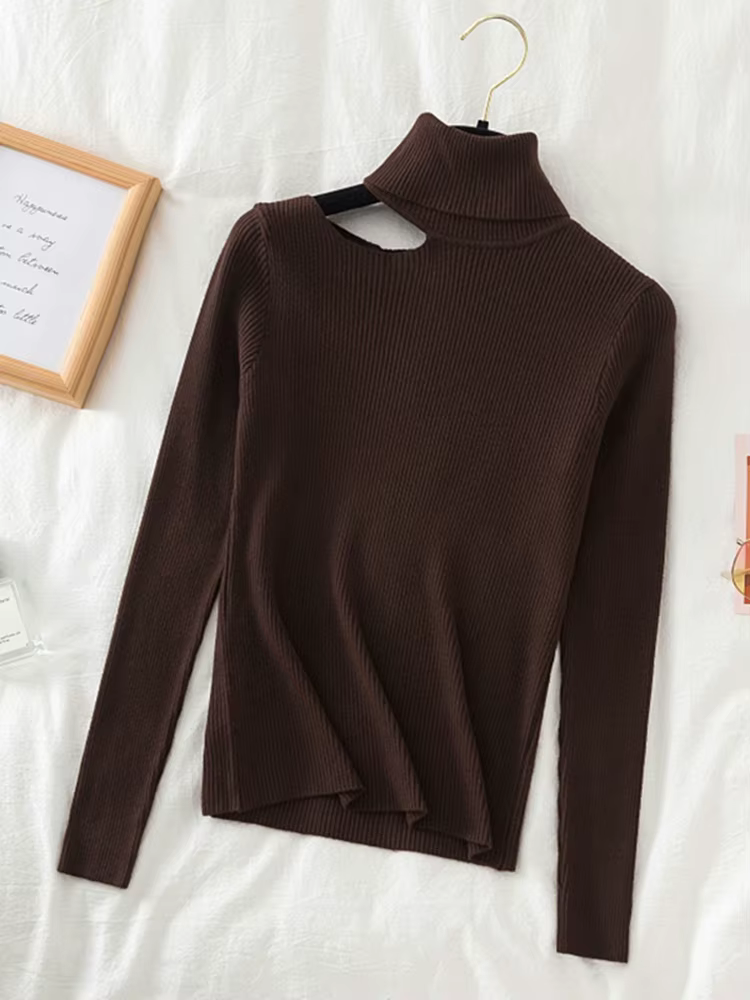 Pulls à col roulé à manches longues pour femmes