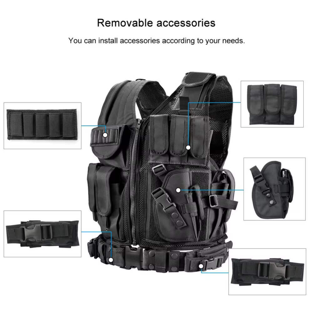 Gilet tactique Molle respirant, garde du corps, armure de Combat, garde de sécurité, chasse en plein air, jeu CS, veste de combat d'entraînement Airsoft