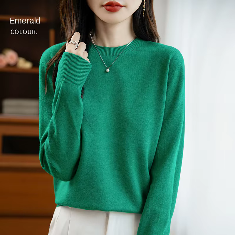 Femmes pull col rond automne hiver basique 100% Andy velours chaud décontracté Pulls