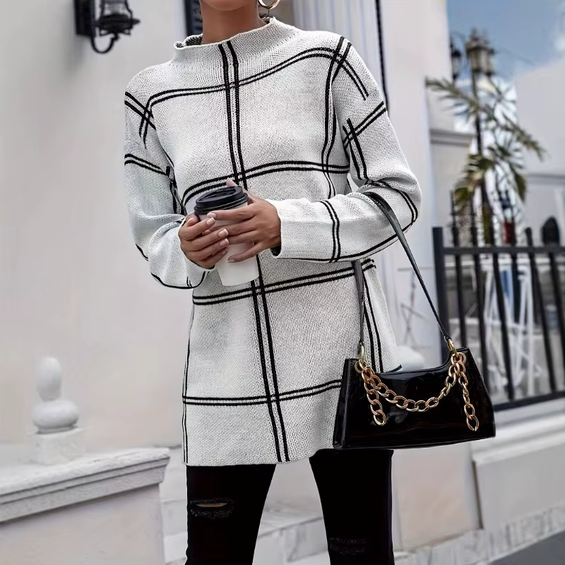 Pull tricoté à col rond pour femme