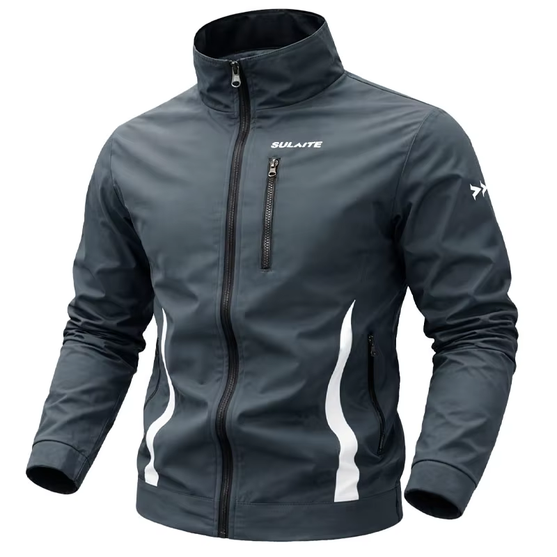 Veste décontractée à col montant pour hommes, coupe-vent léger, veste bomber, vêtements de sport, manteau respirant, printemps et été