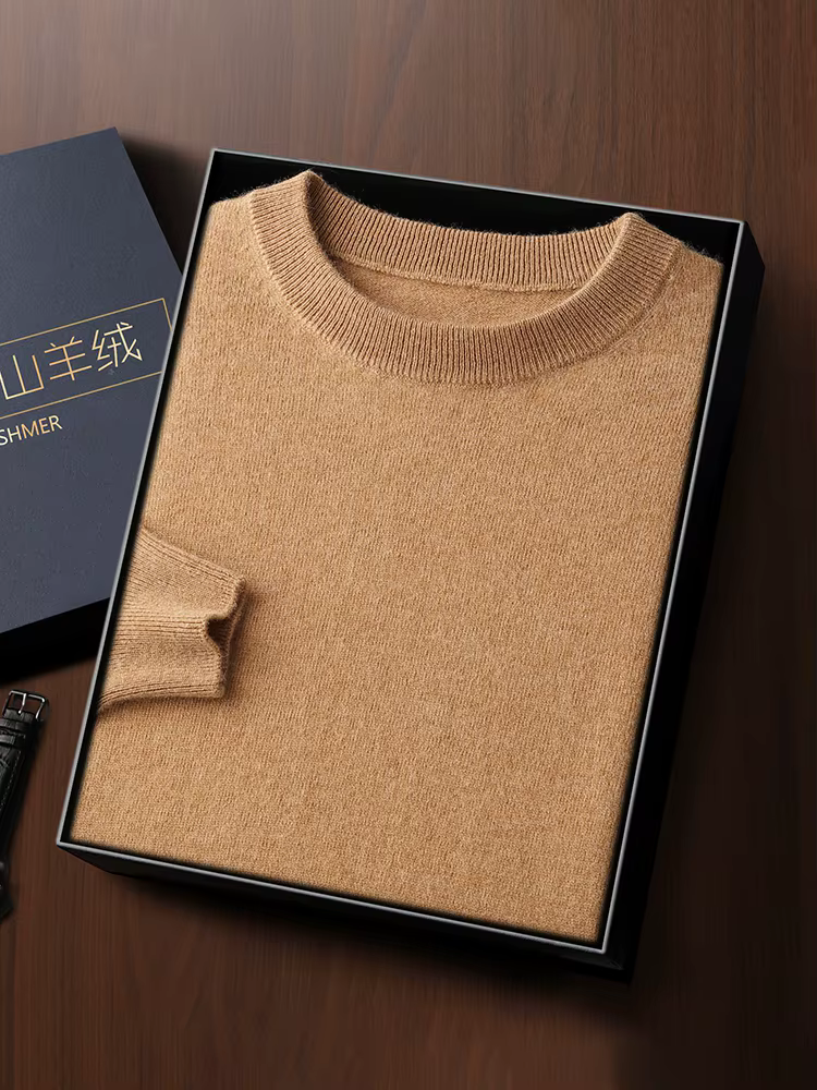 Mode 100% laine mérinos hommes pull col rond à manches longues pull printemps automne hiver basique pull vêtements tricots hauts