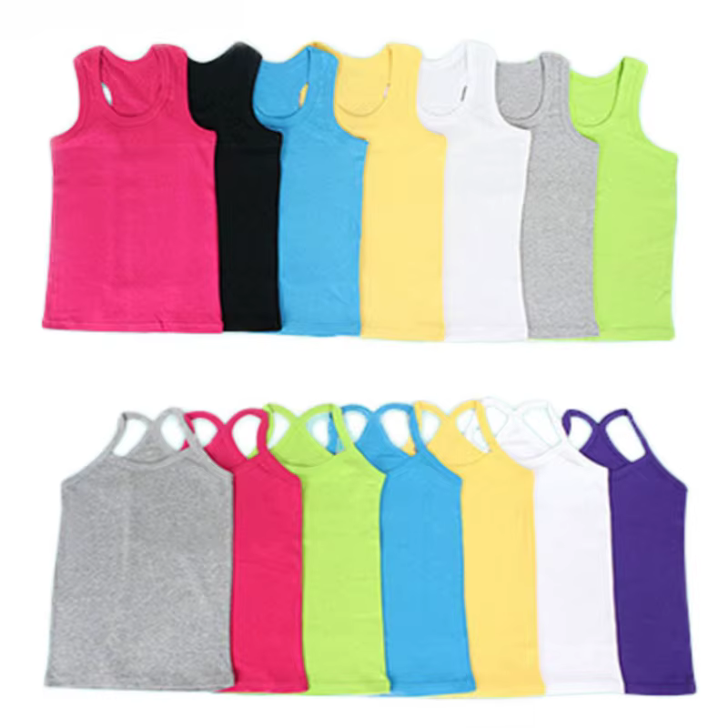 Enfants bébé garçons gilets T-shirts enfants été gilet haut tenue enfant garçon fille solide hauts vêtements coton T-shirts noir combishorts