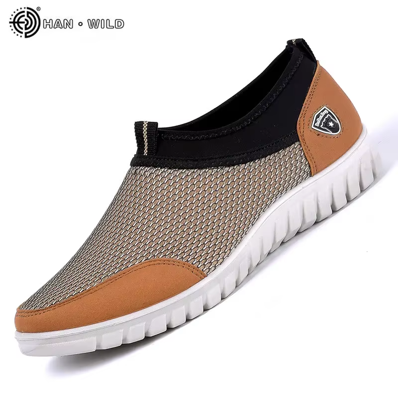 Baskets en maille pour hommes, chaussures respirantes, décontractées, à enfiler, mocassins de marche décontractés, été, 2023