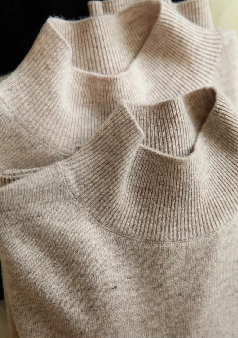 Automne hiver chic bas chandails femmes mode col roulé Pull mince à manches longues tricoté Pulls doux chaud