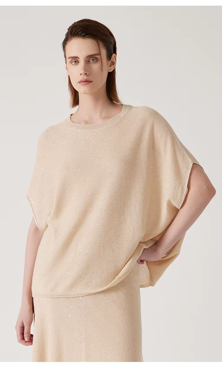 Boutique marque de luxe vêtements pour femmes été lâche tricoté pull lin soie grande taille chandails