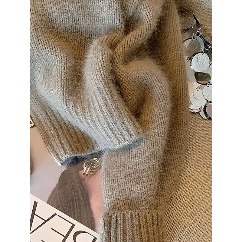 Patchwork fermeture éclair recadrée Cardigan femmes 400g épais automne tricoté pull Bomber veste Vintage 2000s court ajusté tricots manteau