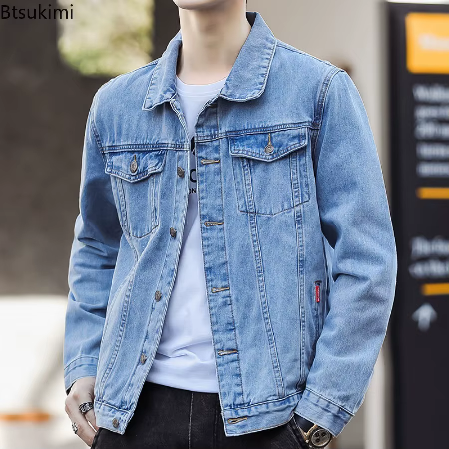 Blousons en jean 2026 pour hommes – Nouvelle collection décontractée multi-poches, style cargo, manteaux en jean pour motards, vêtements masculins tendance, grandes tailles jusqu'au 5XL