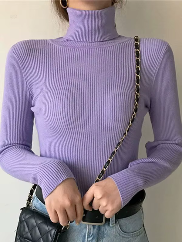 Pull-over col roulé en cachemire doux tricoté pour femme zjaiss – Collection Automne Hiver 2026